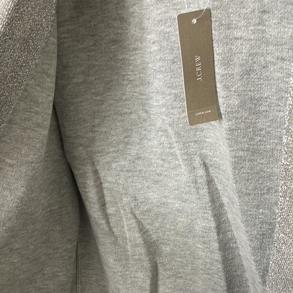 J crew silver thread blazer jacket 2 big pockets slightly oversized grey gray - Picture 4 of 5